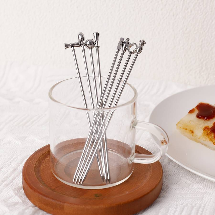 8-Piece Stainless Steel Cocktail Fruit Picks