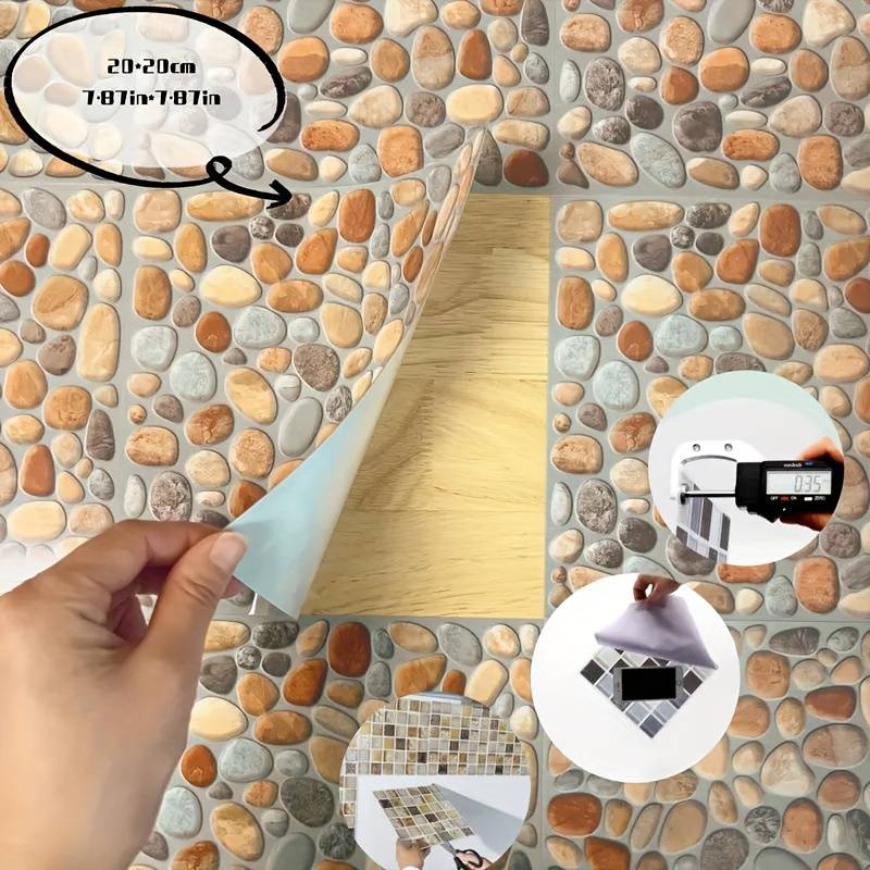 24 PCS Self-adhesive Marble Wall Stickers