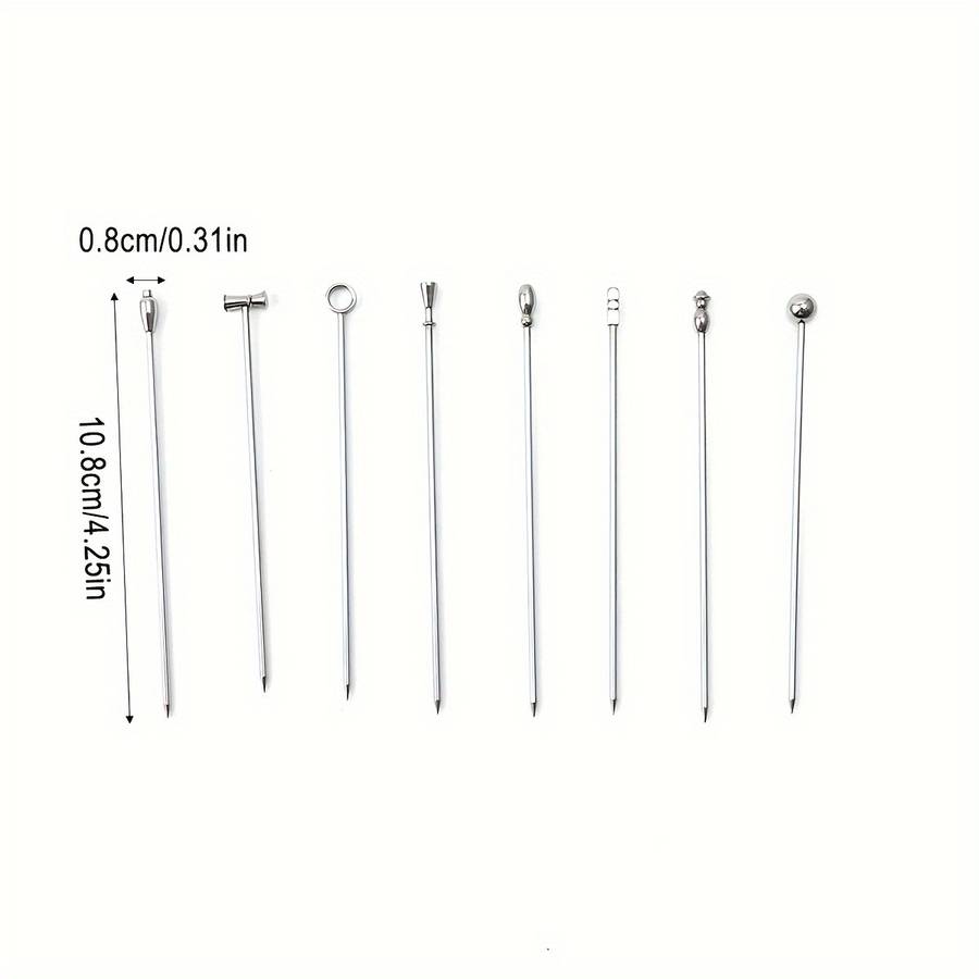 8-Piece Stainless Steel Cocktail Fruit Picks
