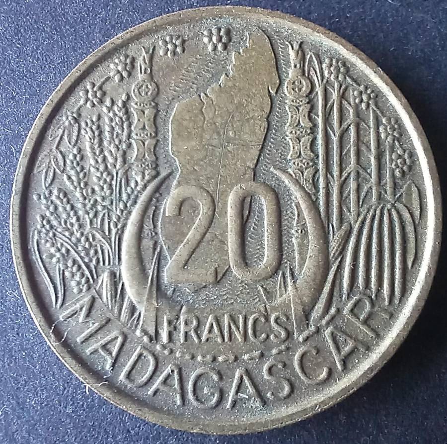Madagascar 1953 20 Francs