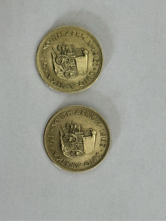 1961 and 1963 1cent coin UNC