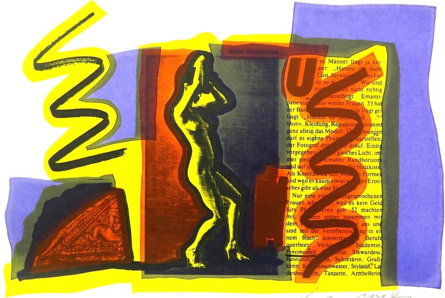 NUDE DATE WITH HISTORY. CHRIS SPIES. A4. 16 Hand printed silkscreens in a portfolio/book. All signe.