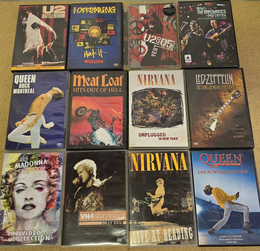 12 MUSIC DVD'S TO HIGHEST BIDDER