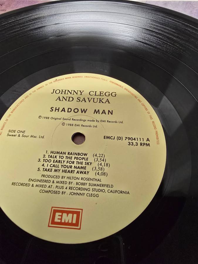 JOHNNY CLEGG AND SAVUKA- SHADOWMAN LP