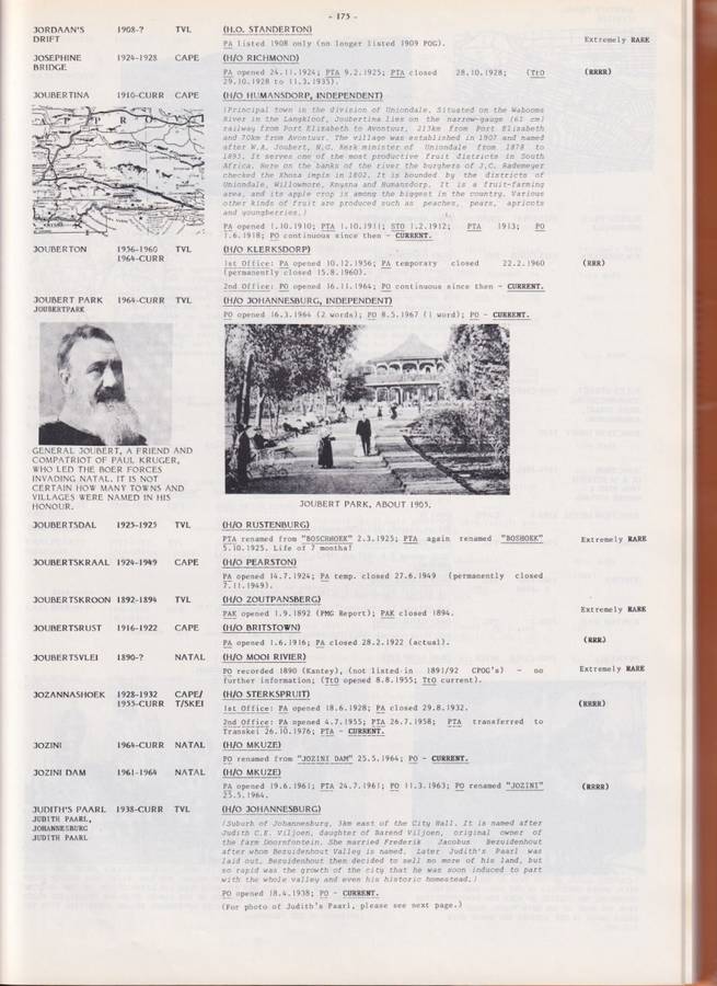 The Encyclopedia of South African Post Offices and Postal Agencies by Ralph Putzel - VOLUMES 1 to 4