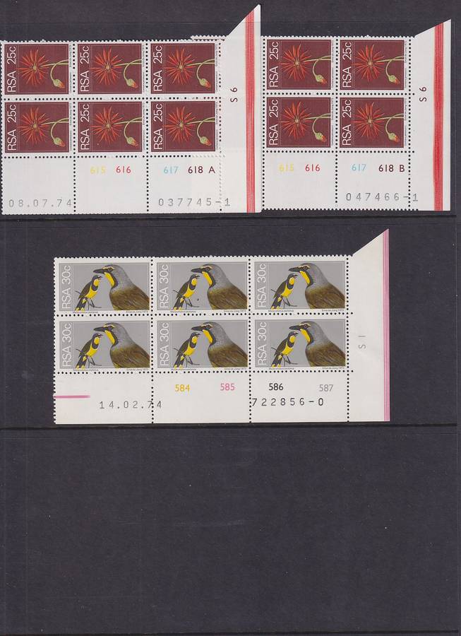 SOUTH AFRICA - 1974 2nd Definitive Series all values in control blocks (MNH)