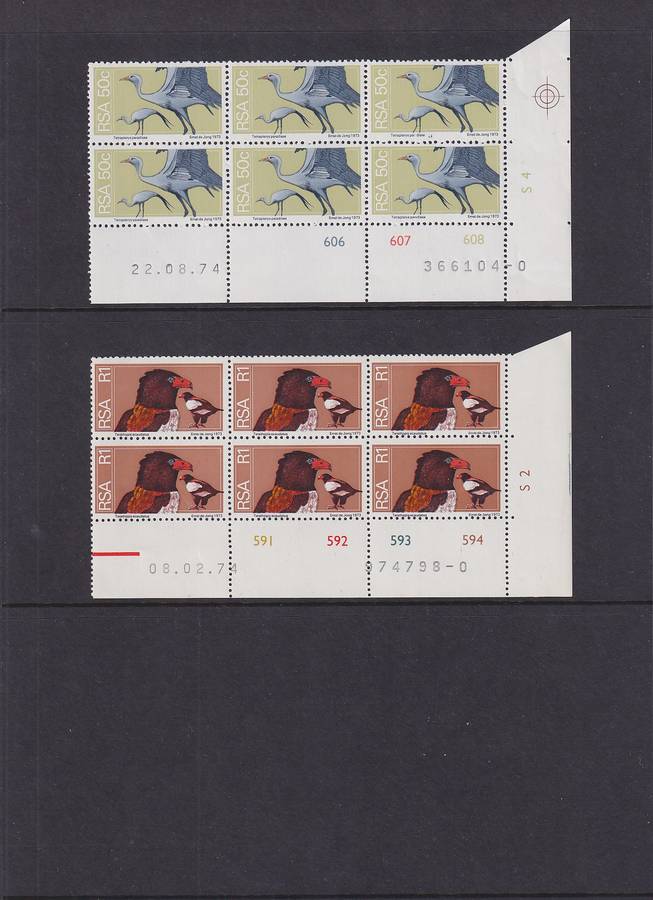 SOUTH AFRICA - 1974 2nd Definitive Series all values in control blocks (MNH)