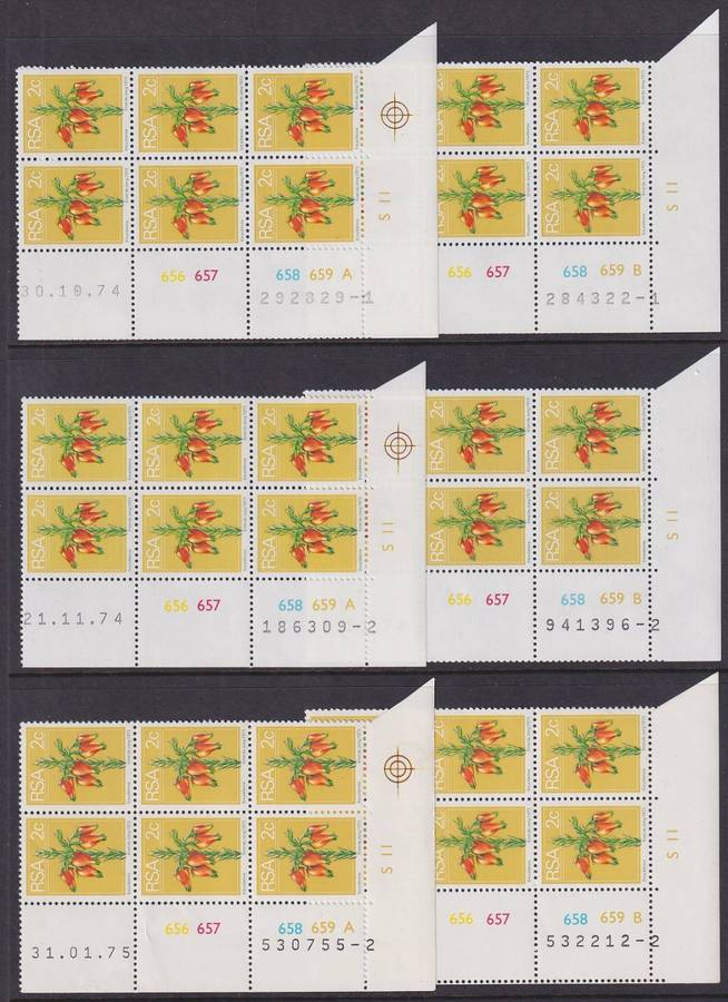 SOUTH AFRICA - 1974 2nd Definitive Series superb comprehensive collection of control blocks (MNH)