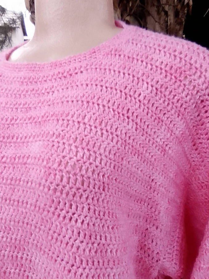 Pink Crochet Throw Over Top