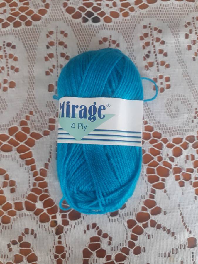 KNITTING WOOL/YARN - ELLE MIRAGE 4 PLY 25G - DARK TURQUISE - COL 059 - NEW