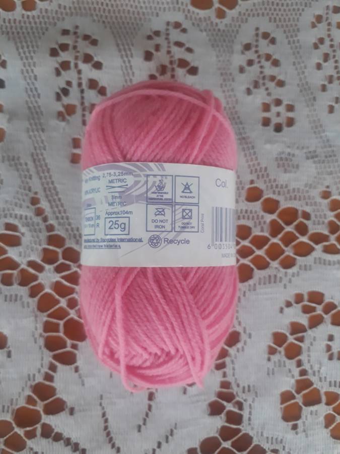 KNITTING WOOL/YARN - MISAGE 4 PLY 25G - PINK - NEW