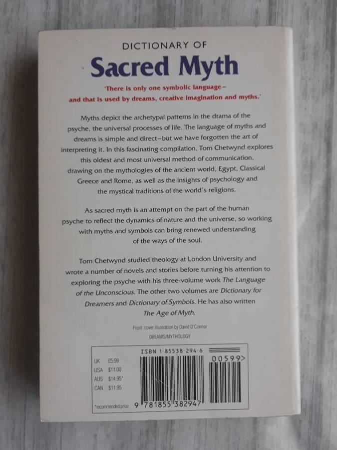 DICTIONARY OF SACRED MYTH BY TOM CHETWOOD