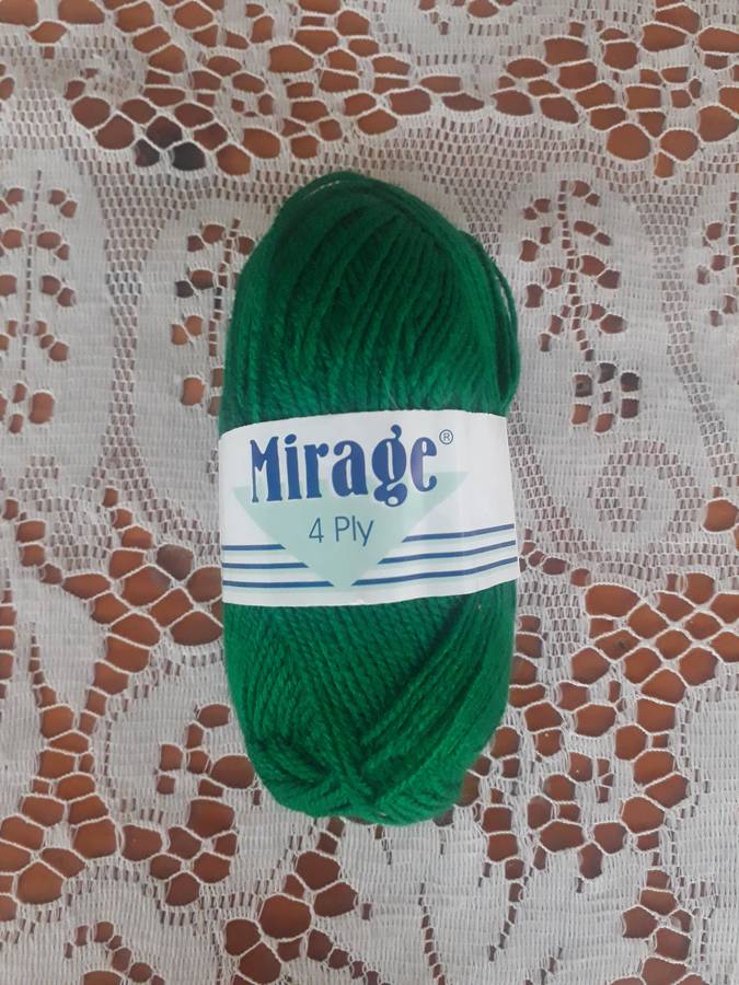 KNITTING WOOL/YARN - ELLE MIRAGE 4 PLY 25G - EMERALD GREEN - COL 022 - NEW