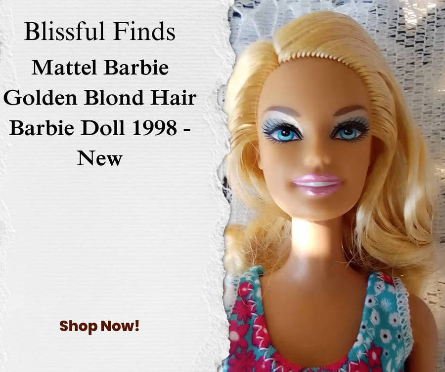 Mattel Barbie Golden Blond Hair Barbie Doll 1998 - New