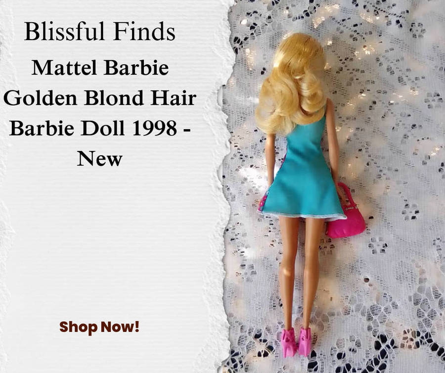Mattel Barbie Golden Blond Hair Barbie Doll 1998 - New