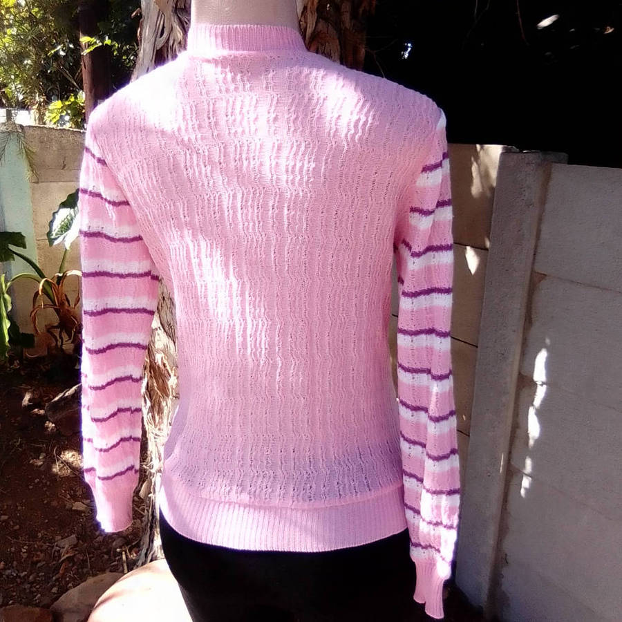 Striped Knitted Throw Over V Neck Pullover for a chilly summers day!