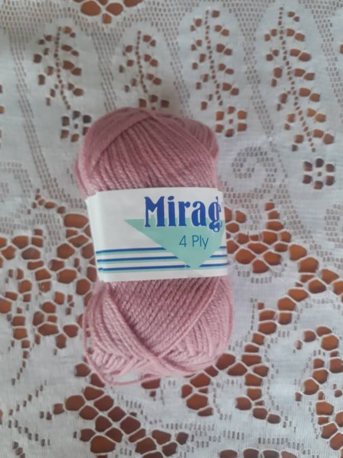 KNITTING WOOL/YARN - ELLE MIRAGE 4 PLY 25G - PALE ROSE