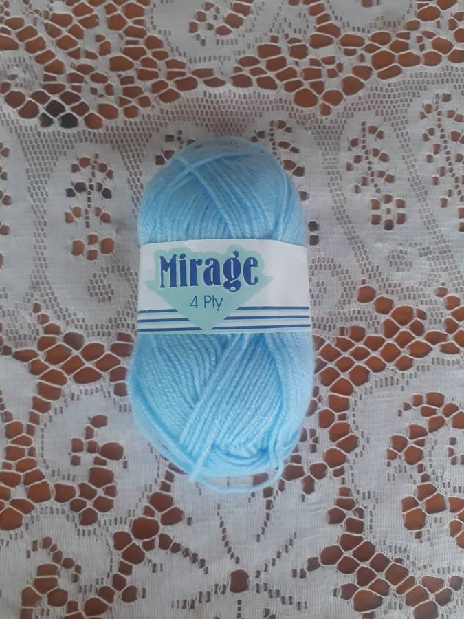 KNITTING WOOL/YARN - ELLE MIRAGE 4 PLY 25G - SKY BLUE - COL 003 - NEW