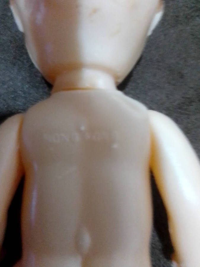 Vintage Baby Doll 10cm Hard Plastic, open and shut blue Eyes