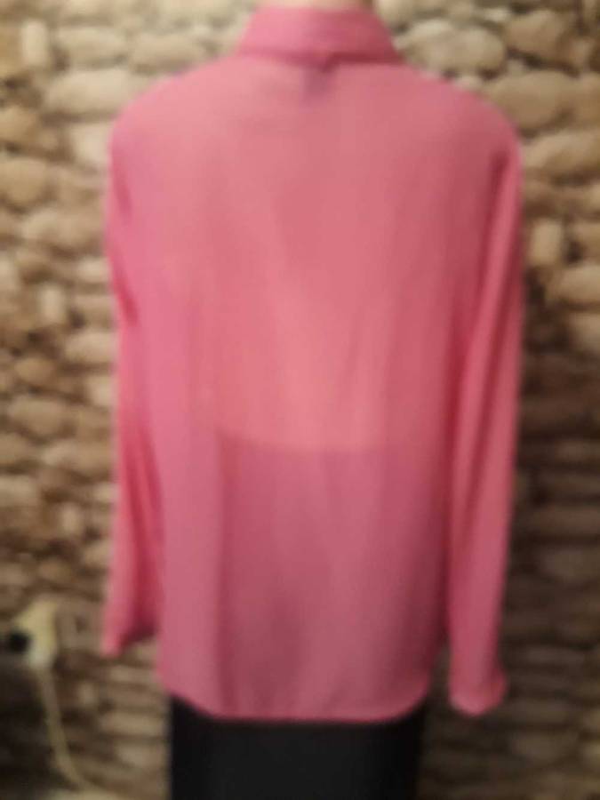 VINTAGE FORMAL INSYNC HOT PINK SHEER BLOUSE/SHIRT - SIZE 2XL - AS NEW CONDITION