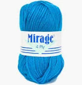 KNITTING WOOL/YARN - ELLE MIRAGE 4 PLY 25G - DARK TURQUISE - COL 059 - NEW