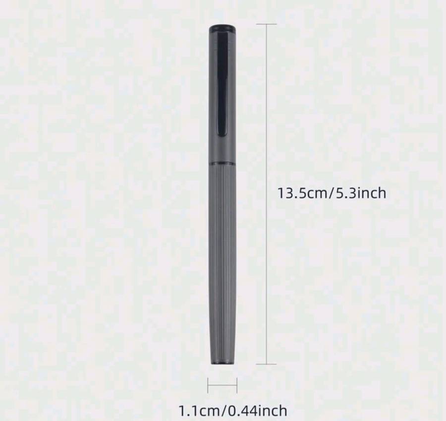 Grey Textured Metal Body Fountain Pen