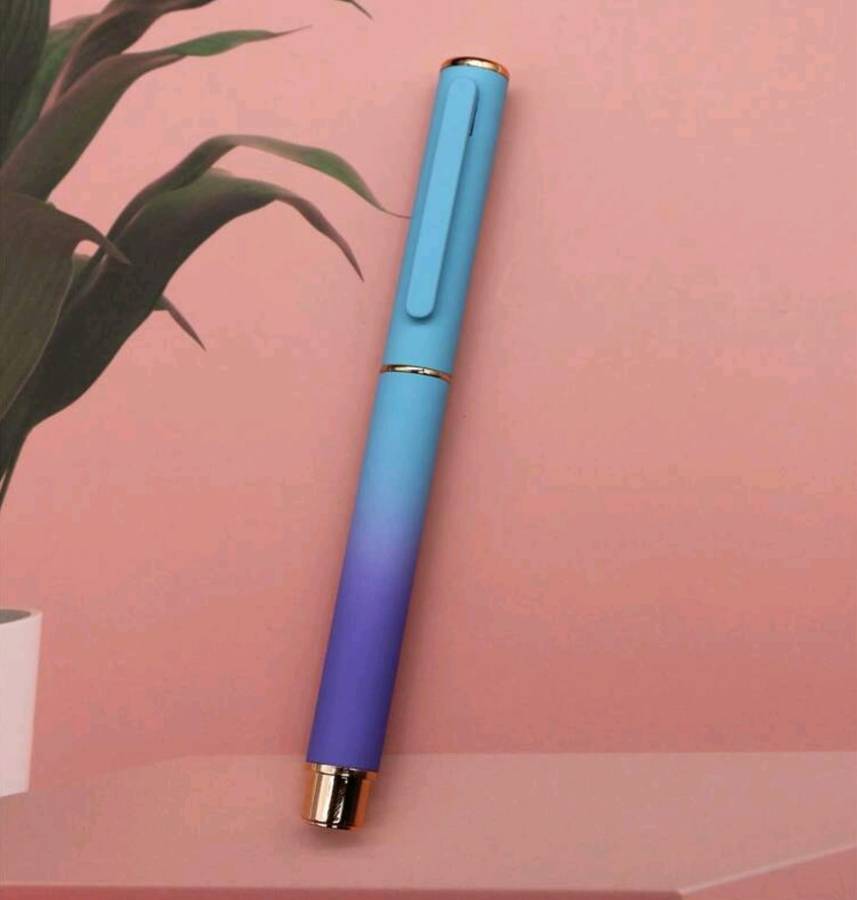Gradient Blue Steel Body Fountain Pen