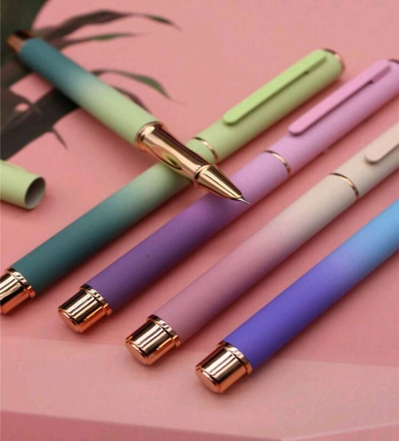 Gradient Blue Steel Body Fountain Pen
