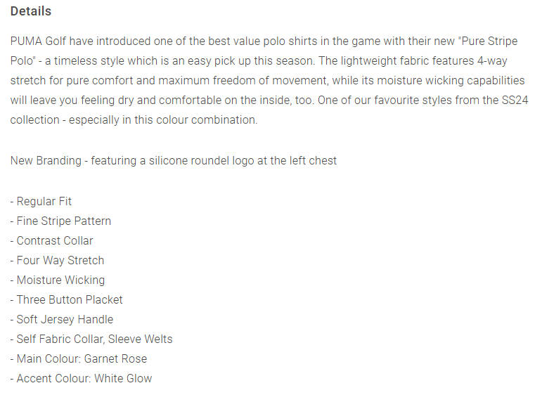 Puma Pure Stripe Golf Polo