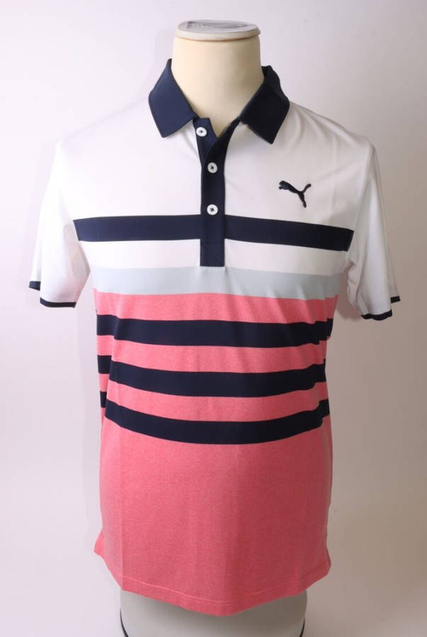 GOLF - Puma Mattr One Way Golf Polo (Pink/White/Navy)