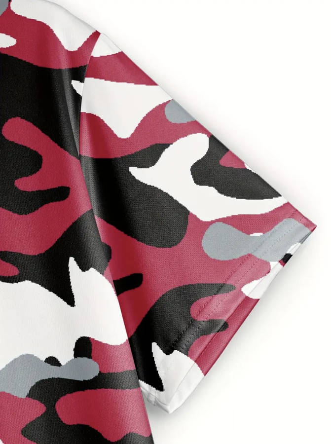 Men's Camouflage Print Golf Shirt (Size - 3XL)