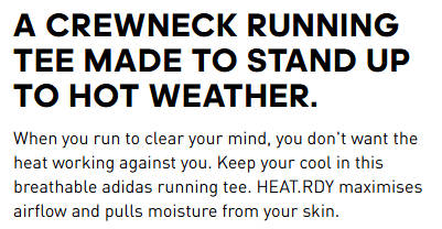 Adidas HEAT.RDY Running Tee (White) Size - XL