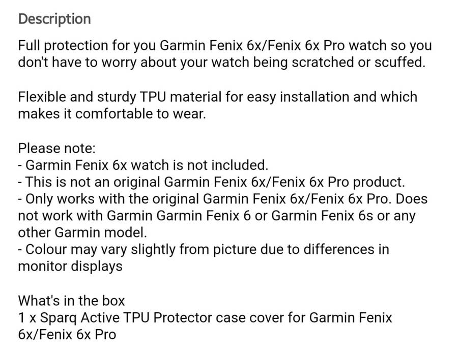 Garmin Fenix 6x / 6x Pro Screen & Bezel Guard