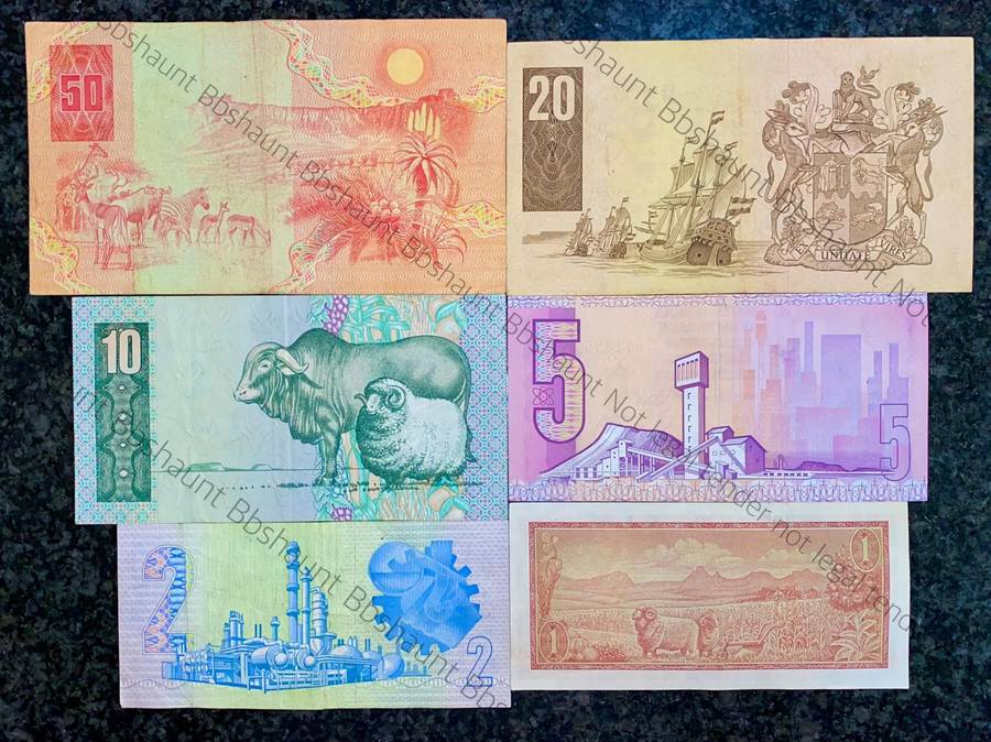 Complete Set GPC De Kock & decimals R50 TO R2 - 1980s (R1 de Jongh 1975) (1 bid takes all)