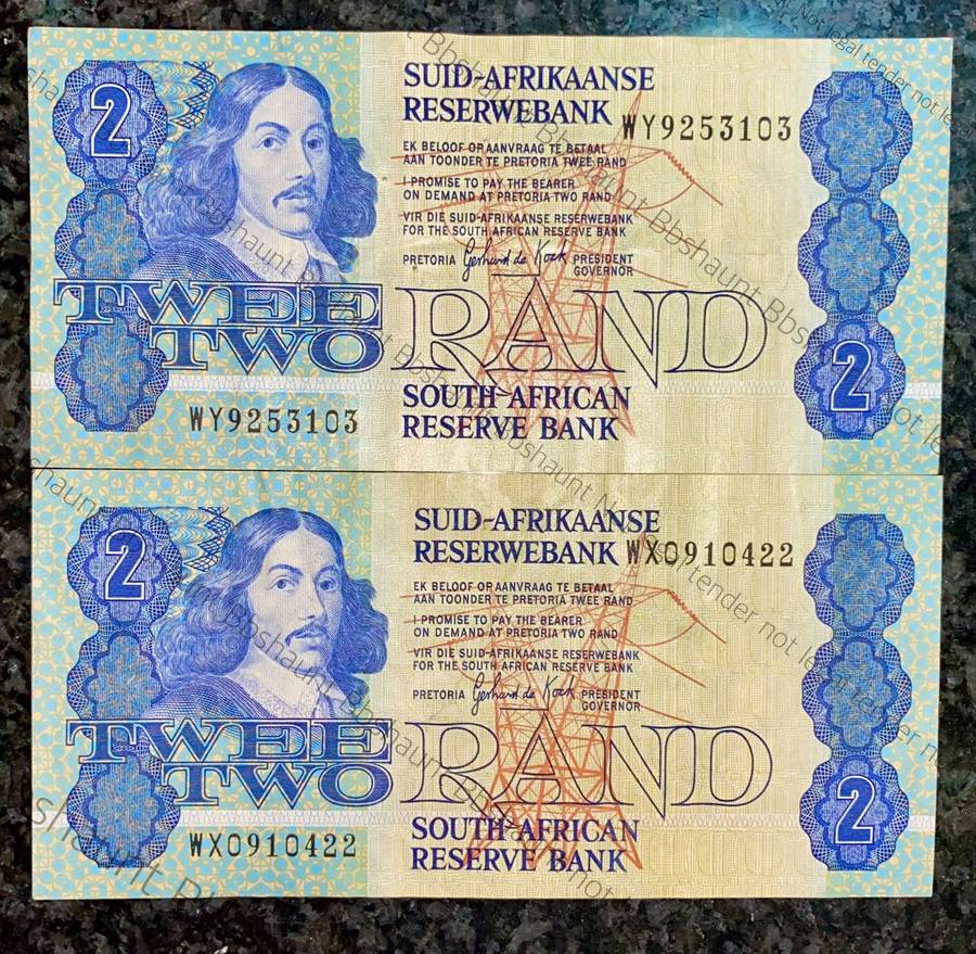 Replacement Notes R2 -- WX & WY 3rd issue 1983/89 (1bid takes all)