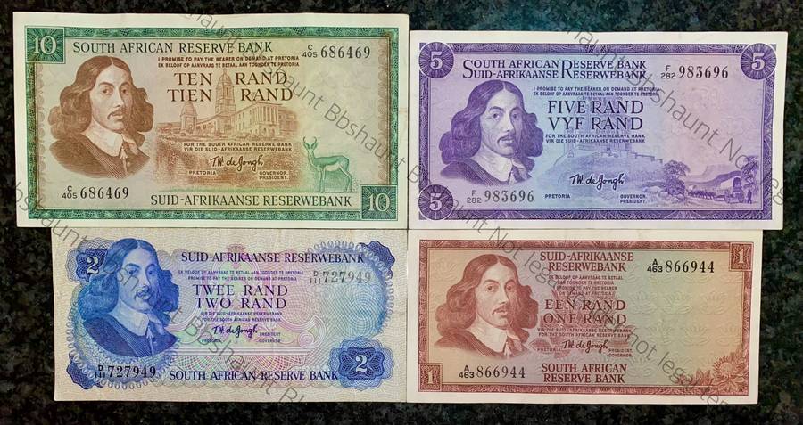 Complete Set Tw De Jongh R10 to R1 -- 1967-1975 (1 bid takes all)
