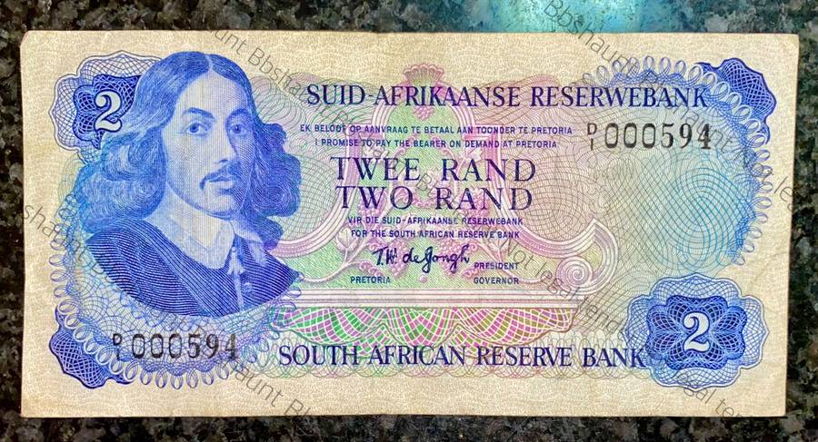 TW DE JONGH VERY LOW NUMBER R2 - D1 / 000594 - SPRINGBUCK WTM 1974 SECOND ISSUE