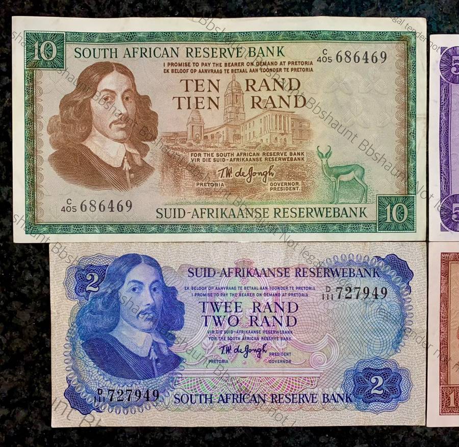 Complete Set Tw De Jongh R10 to R1 -- 1967-1975 (1 bid takes all)