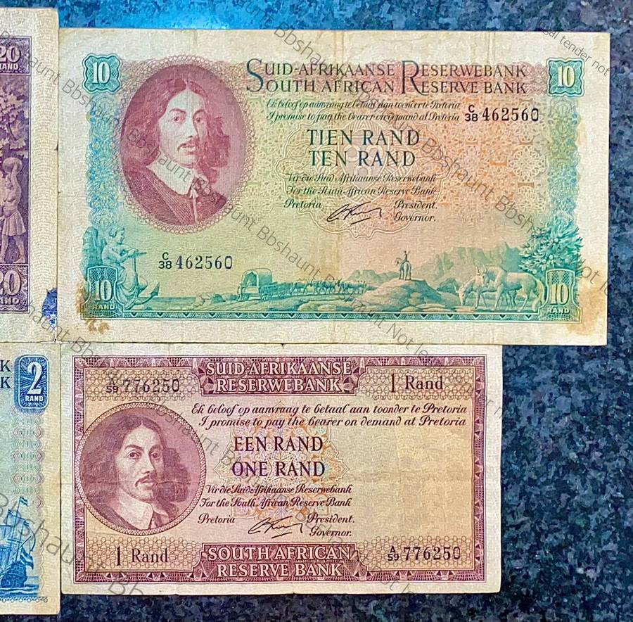 COMPLETE SET OF G.RISSIK & DECIMALS R20 TO R1 - FIRST ISSUE - 1962 BIG NOTES (1 BID TAKES ALL)