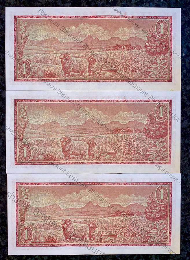 TW De Jongh. R1 in sequence B431 /411313-315 unc-aunc 3rd issue 1975 (1 bid takes all 10)