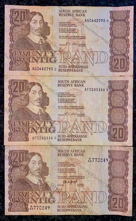 CL Stals. R20 --1st issue 1990 & TW De Jongh 4th issue 1978(1 bid takes all)