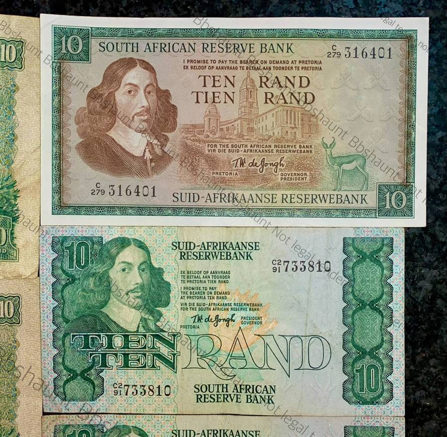 Complete Set R10 All Governors 1961 to 1990 - Rissik 1st & 2nd issue - De Kock - De Jongh & Stals