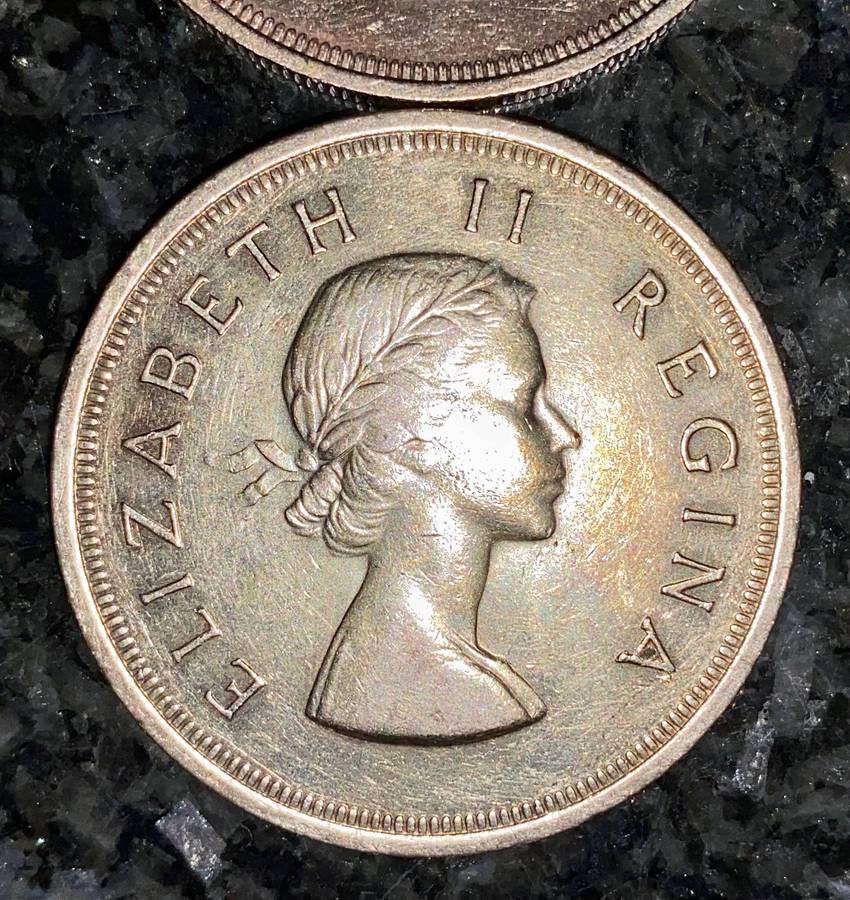 SA Union Silver Set 5 shillings 1951 - 1952 - 1953 - 1955 - 1956 - 1957 - 1958 - good condition