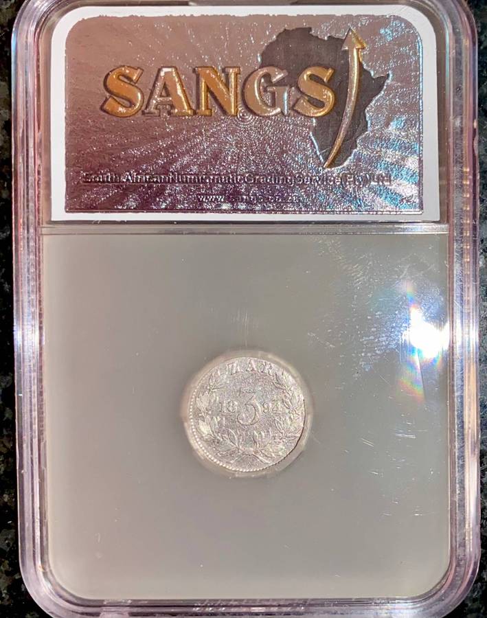 Z.A.R. Graded silver 3 pence 1894 - SANGS