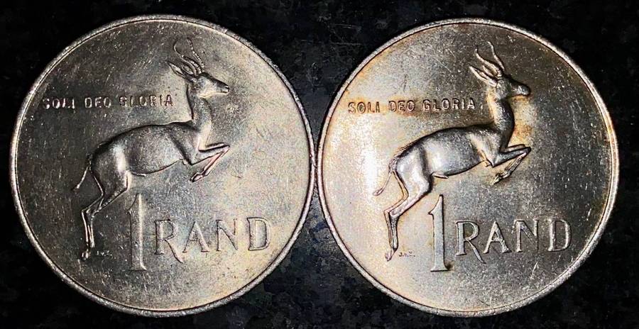 South Africa. Silver R1 -- 1967 English & Afrikaans good condition (1 bid takes all)