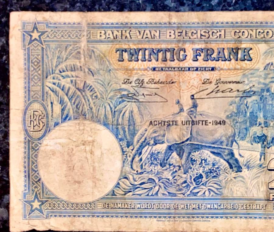 Belgium Congo 20 francs 18-05-1949 huitieme emission5