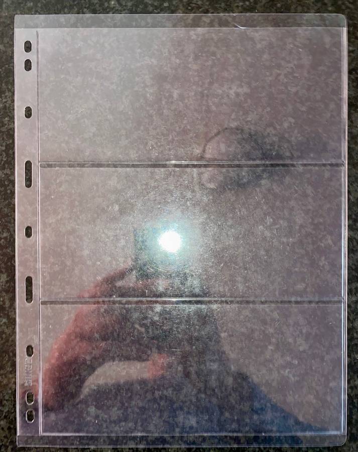 Banknote Hard Plastic Sleeves - 3 Pocket sleeve (1 bid takes all 10 sleeves)