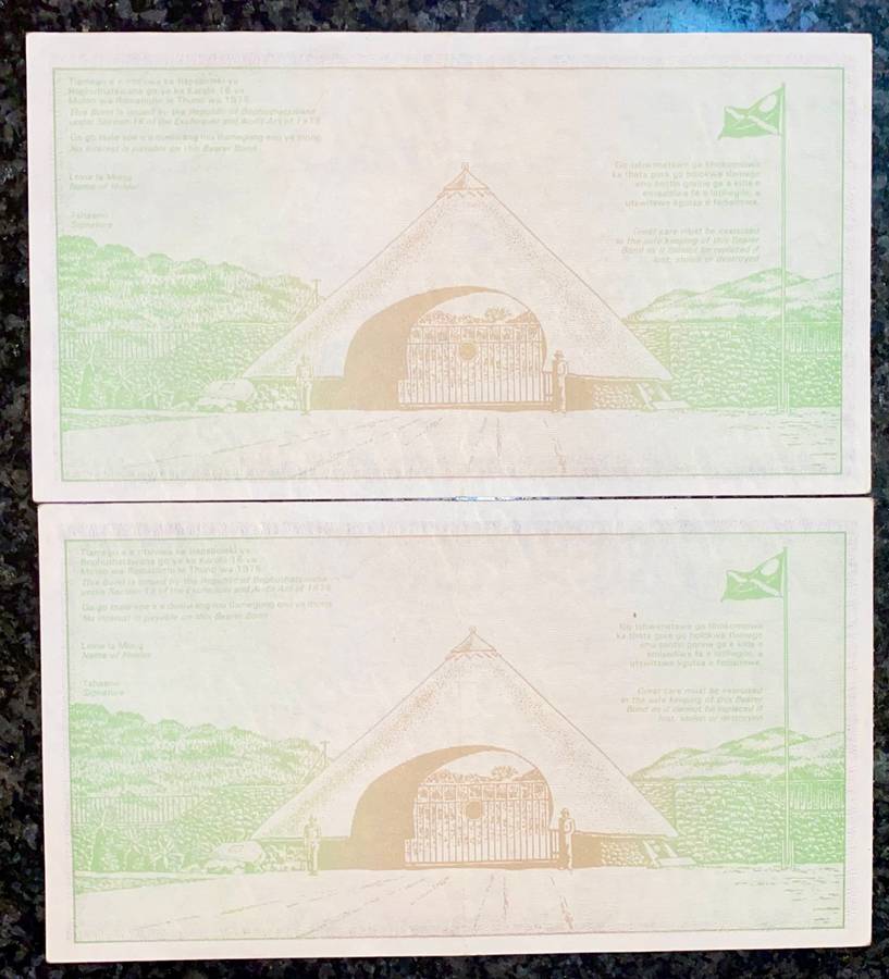 Bophuthatswana's BOP Bonds R20 -- 1980-1990 (1 bid takes all)