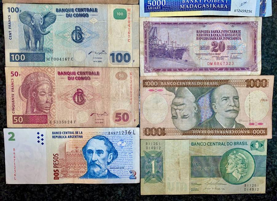 INTERNATIONAL LOT CONGO SET, NIGERIA, MADAGASCAR + MORE (1 BID TAKES ALL 10 NOTES)