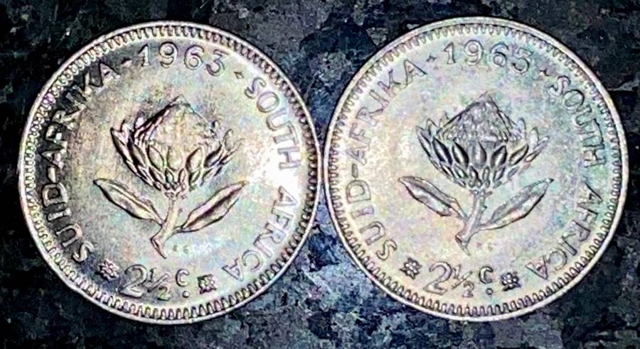 South Africa. Silver 2 1/2 cent 1963 UNC (1 bid takes all)